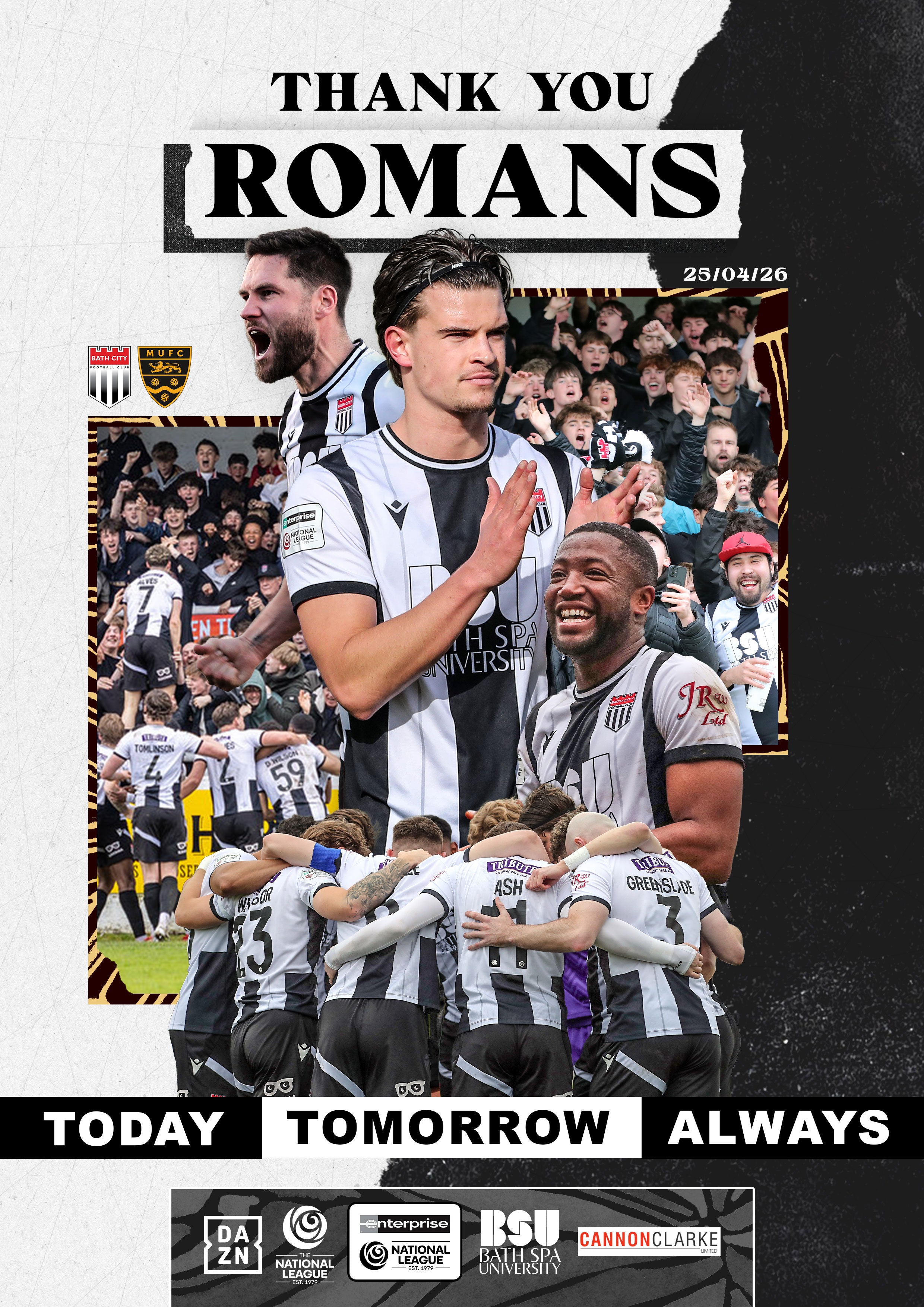Matchday Programme v Maidstone Utd - Saturday 25 April 2026
