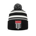 Bobble Hat - Black and White Striped